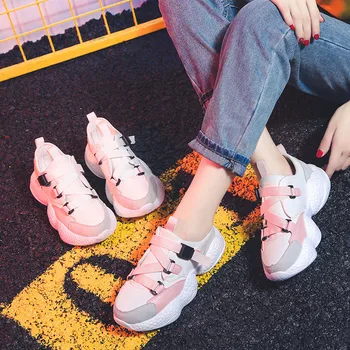 Corporis karšto pardavimo nauji sportiniai bateliai moteris maišyti spalvas butai atsitiktinis patogi plokščia platforma Tėtis batai 2020 naujas
