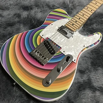 Custom shop elektrinė gitara, vandens perdavimo rainbow Ring, 2020 naujas, karšto pardavimui, geltona, raudona, balta, mėlyna, violetinė, gali būti pagamintas