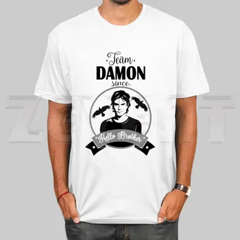 Damon Salvatore Vampyro Dienoraščiai T Marškinėliai Mados Vyrų ir Moterų Top marškinėliai trumpomis Rankovėmis Unisex Marškinėlius Streetwear