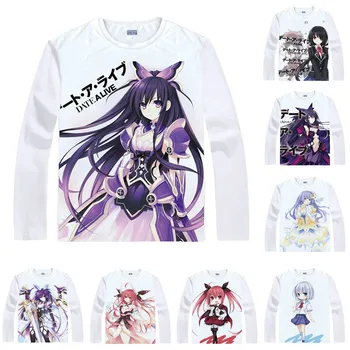 DATA GYVAI, T-Marškinėliai Vyrams, Hip-Hop ilgomis Rankovėmis Anime T-Shirt Kotori Itsuka Tohka Yatogami Cosplay Motivs Anime Marškinėliai Moterims