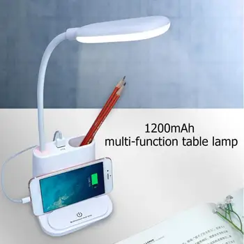 Daugiafunkcinis LED Touch Stalo Lempos USB Įkrovimo Miegamasis Lentelė, Šviesos, Mobiliojo Telefono Laikiklis, Rašiklio Laikiklis lempa