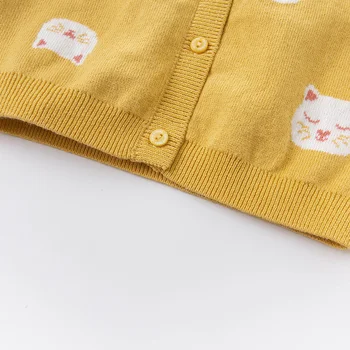 DBZ14562-1 dave bella rudenį kūdikiams, kūdikių mergaičių mados animaciją kačių cardigan vaikams, vaikiška kailio vaikams mielas megztas megztinis