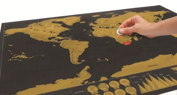 Deluxe Ištrinti Pasaulio Kelionių Žemėlapį Nulio Išjungti Pasaulio Žemėlapį Kelionės Įbrėžimams Map42*30cm Kambarys Home Office Dekoravimas Sienų Lipdukai