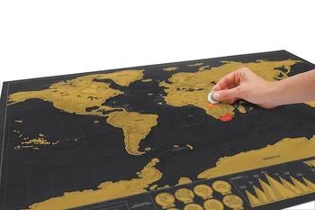 Deluxe Ištrinti Pasaulio Kelionių Žemėlapį Nulio Išjungti Pasaulio Žemėlapį Kelionės Įbrėžimams Map42*30cm Kambarys Home Office Dekoravimas Sienų Lipdukai