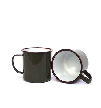Derliaus puodelius su rankena metalo, ketaus tradicinės Kinų kavos puodelis