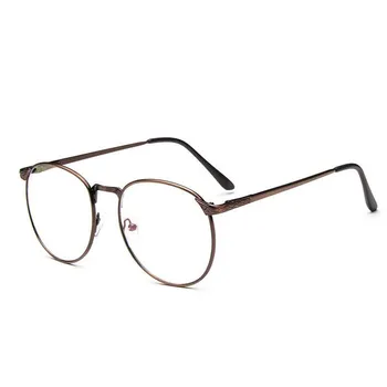 Derliaus Unisex Retro Lydinio Apvalus Rėmo, skaidraus Lęšio Akiniai, Optiniai akinių Visą metalo rėmo akiniai 6 Spalvų