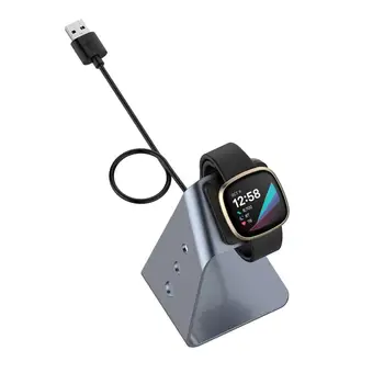 Desktop Dock Station Įkroviklis Adapteris Versa3 Smartwatch Bazės Savininkas USB Įkrovimo Kabelis Laido Stovėti Fitbit Prasme Versa 3 Žiūrėti