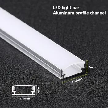 DHL 10-100Sets LED aliuminio profilis U Stilius 1M 5050 5730 pieniškas/trans LED sunku baras šviesos diodų (led juostos aliuminio kanalo būsto