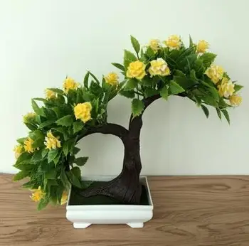 Dirbtinių augalų plastikinių gėlių nustatyti, namo apdaila, dekoravimas, patalpų kambarį gėlių kompozicijų mažų vazoninių augalų