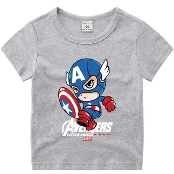 Disney Komiksų Marvel Keršytojas Print T-shirt Vaikų Drabužiai Superherojus Kapitonas Amerika Marškinėliai Vasaros Nauja Mergina Berniukas Tees Viršūnės