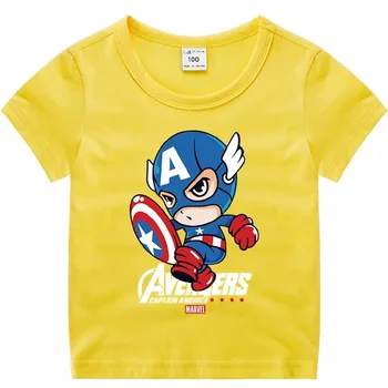 Disney Komiksų Marvel Keršytojas Print T-shirt Vaikų Drabužiai Superherojus Kapitonas Amerika Marškinėliai Vasaros Nauja Mergina Berniukas Tees Viršūnės