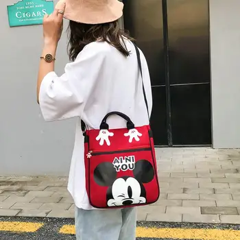 Disney princesė lady Mickey mouse rankinė moterims krepšys pečių maišą Nailono Didelės talpos pečių maišą animacinių filmų pirkinių krepšys