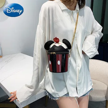 Disney Pu Oda Mažas Maišelis Mergina Mickey Mielas Juokingas Tortas, Ledai Mados Tendencijų Mergina Messenger Grandinės Krepšys
