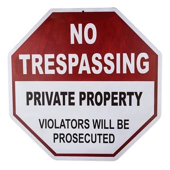 DL-No Trespassing Ženklas, Privati Nuosavybė, 12x12 Aštuonkampis Formos Rūdžių Naujovė Stop Ženklas