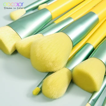 Docolor Makiažo Šepetėliai Rinkiniai 13Pcs Kosmetikos Make Up Brush Tool Soft Citrinos Geltonumo Eyeshadow Fondas Antakių Rinkiniai