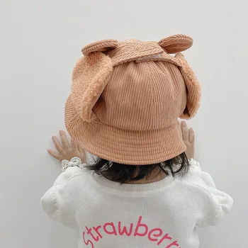 Doit 1 iki 5 metų amžiaus Berniukų, mergaičių Beanies bombonešis skrybėlę Animacinių filmų siuvinėjimo raštais Žiemos baby Vaikų skrybėlę vaikų mergaičių Earflap Kepurės