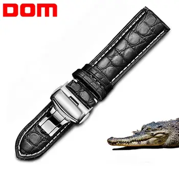 DOM Krokodilo Odos Watchband natūralios Odos Dirželis 12mm-24mm Juoda Ruda Moterys Vyrai Žiūrėti juosta