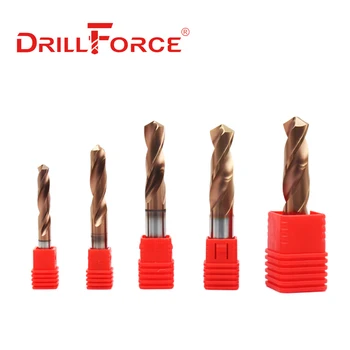 Drillforce 1PC Dia. 1.0-9.0 mm HRC55 Kieto Karbido Gręžimo Bitai Twist Drill Bit Kietojo Lydinio Mašinų CNC Priemonė Nerūdijančio Plieno