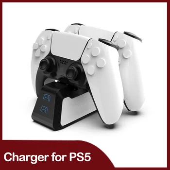 Dual Greitas Įkroviklis PS5 Belaidis Valdiklis USB 3.1 Tipas-C Įkrovimo lizdą Doko Stotis Sony PlayStation5 Kreiptuką Gamepad