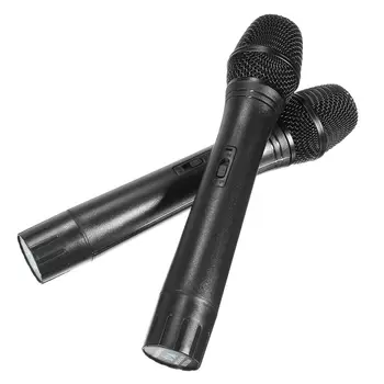 Dual Profesionali VHF Bevielio Mikrofono Sistema Belaidžius Nešiojamą Mic Imtuvas Mikrofonai Karaoke su 2 Mikrofonais