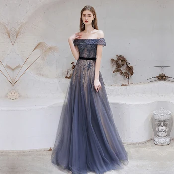 Dubajus Tamsiai Mėlyna Vakaro Suknelės 2021 Naujų Prabangių Zawalcowany Duobute Oficialų Suknelė Moterims