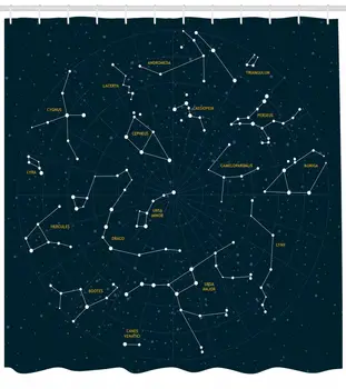 Dušo Užuolaidos Žvaigždžių Sky Žemėlapis Print Custom