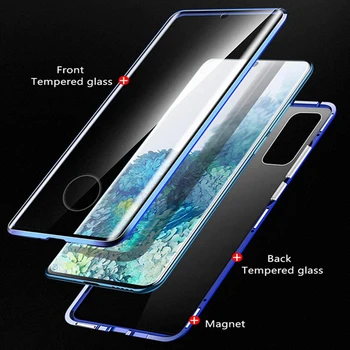 Dvipusis Stiklo Magnetinės Atveju, Samsung Galaxy A30S A50S A70 S10 S20 Plius S20 Ultra Note10 Pro M31 A11 A31 A51 A71 A81 A91