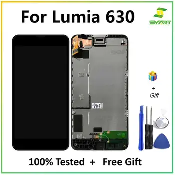 Dėl Nokia Lumia 630 635 LCD Ekranas Jutiklinis Ekranas skaitmeninis keitiklis komplektuojami Su Rėmo Pakeisti N630 N635 RM-977 RM-978 4.5