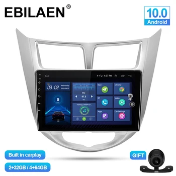 EBILAEN Automobilio Multimedijos grotuvo Hyundai Solaris Akcentas Verna Android 10.0 Autoradio GPS Navigacija Radijo Kamera Headunit DVR