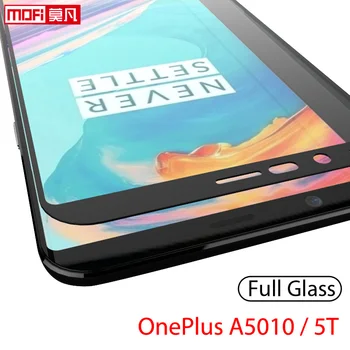 Ekrano apsaugos OnePlus 5T Stiklas Grūdintas Filmas Vienas Plius A5010 2.5 D Mofi Ultra Plonas 9H Pilnas draudimas Originalus Oneplus 5T Stiklo