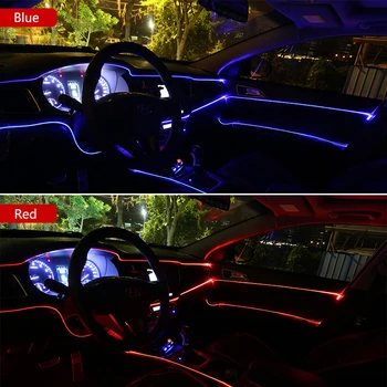 EL Viela automobilio led juostelės šviesos Neon apdailos šviesos Ford Fiesta, Focus 2 Mondeo 4 3 Tranzito Sintezės Ranger Mustang KA S-max