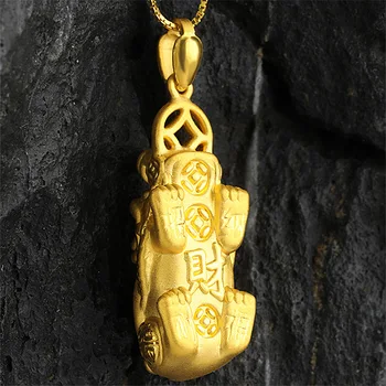 Elegantiškas Aukso Spalvos Pi Xiu Karoliai Tautos Stiliaus Feng Shui Turto Karoliai Gerai Pasisekė, Papuošalai Gimtadienio Puotą Dovanos