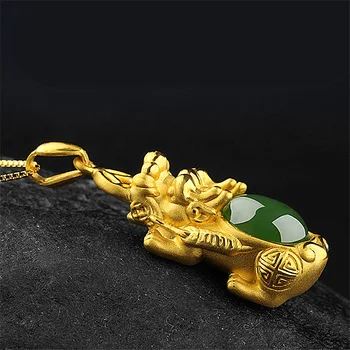 Elegantiškas Aukso Spalvos Pi Xiu Karoliai Tautos Stiliaus Feng Shui Turto Karoliai Gerai Pasisekė, Papuošalai Gimtadienio Puotą Dovanos