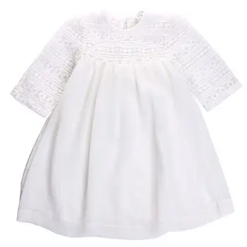Elegantiškos Baltos Princesė Baby Girl Vasaros Suknelės Nėrinių Gėlių Trumpas Oficialus Šalies Suknelė Suknelės Drabužius 2 3 4 5 6 7 8 9 Metų