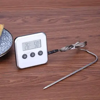 Elektroninis Termometras Laikmatis Maisto Mėsos Temperatūros Matuoklis Matuoklis su Zondu, Skaitmeninis Orkaitės LCD Grilis Laikmatis Zondas Įrankiai
