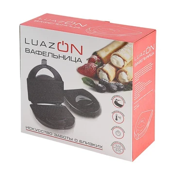 Elektros pliurpalas maker LuazON LT-12, 750 W, plokštieji vafliai, non-stick danga, juoda 3548897