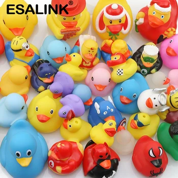 ESALINK Mini Atsitiktiniai 50Pcs Kūdikių Vonios Žaislas Gumos Antis Antis Baseinas Plūduriuojantis Žaisti Vandens Žaislas Antis Stiliaus Atsitiktinis Pristatymas