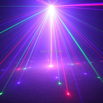 ESHINY Nuotolinio MINI RGB Lazeris 8 Dideli Modelius Projektorius DJ Šokių Diskoteka Baras Namo Šalis Kalėdos Scenos Apšvietimo Efektas Šviesos Šou N7T185