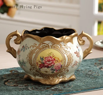 Europos retro keramikos vaza apdailos keramika modernių namų kūrybinės amatų kambarį restoranas, gėlių dekoracijos, dovanos