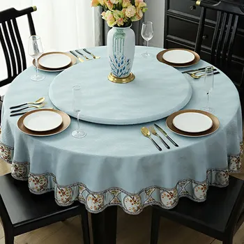 Europos stiliaus didelis apskritojo stalo medžiaga, paprastų buitinių staltiesė, vientisos spalvos audiniu apskritojo stalo audinio.