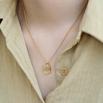 F. I. N. S korėjos S925 Sterlingas Sidabro Karoliai Netaisyklingos Geometrinės Karoliai Pakabučiai Moterų Clavicle Grandinės Sidabro Fine Jewelry