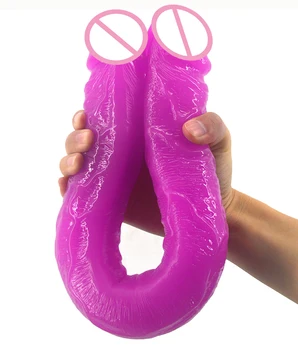 FAAK 18.1 colių ilgio dildo dvigubai glans penis realistiškas penis sekso žaislai moterims, lesbiečių Makšties & Analinis Dvigubos Stimuliacijos sekso parduotuvė