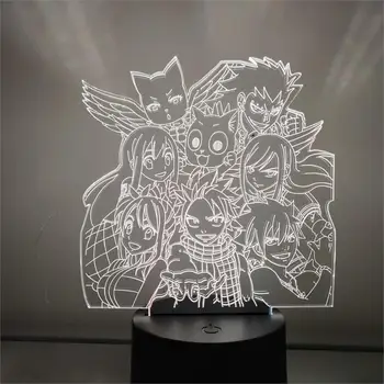 Fairy Tail 3D LED Keitimas Optinis Naktį Žibintai Veiksmų Skaičius, 