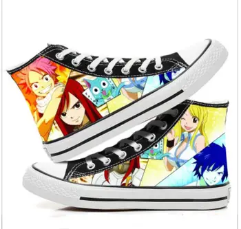 Fairy Tail mados batai atsitiktinis patogiai vyrai ir moteris Anime ir animacinių filmų studentams aukštos padėti cosplay cos batai drobė