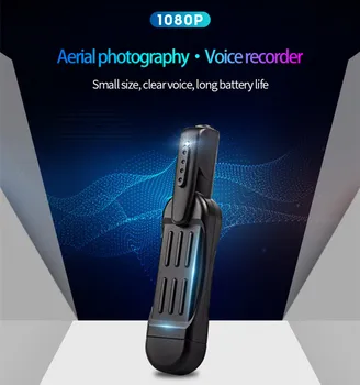 Fanshu 1080P Mini Kūno Prisegus Kamera, Diktofonas Patalpų Lauko Nešiojamas Kišenėje Įrašymo Cam Saugumo Verslo Klasės Susitikimas