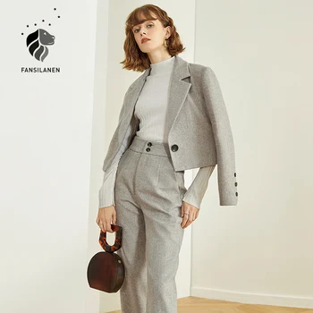 FANSILANEN Vilna 2 dalių rinkinys moterims švarkas tiktų Office lady elegantiškas sijonas atitikimo rinkiniai, Rudenį, žiemą, moteriškos kelnės, kostiumas apranga