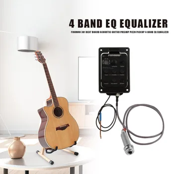 Fishman 301 4-Band EQ, Ekvalaizeris Guitar Preamp Pjezo Pikapas su Mikrofono Išėjimo Akustinė Gitara Acceseories