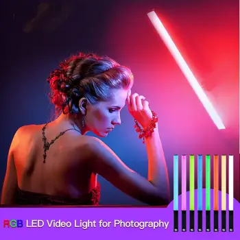 Fotografija Apšvietimas Rankinei Light RGB Fotografijos Spalvų LED Vaizdo Šviesos Lazdelė, Nuotolinio Valdymo pultas, USB 12 Lygių,8 Spalvų Režimu,1000LUX