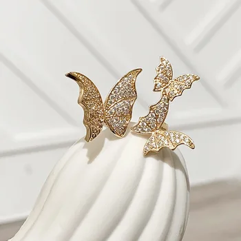 Foxanry INS Mados 925 Sterlingas Sidabro Žiedai Moterų Kūrybos Paprastas Putojančio Cirkonis Butterflys Elegantiškas Bride Papuošalai, Dovanos