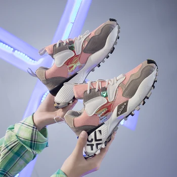 Fujin moterų sportbačiai 2021 m. pavasarį, rudenį, ponios batai platformos moterims butai nėrinių kvėpuojantis sporto atsitiktinis platforminiai batai